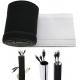 Black White Velcro Wire Wrap Easy Install Neoprene Cable Management Sleeve