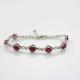 Sterling Silver Link  5x7mm Created Ruby Cubic Zircon Tennis  Bracelet (H08RED)