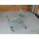 Asian Type125L Wire Shopping Trolley With 4 Swivel Escalator Casters And Green Baby Seat