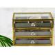3-layer Drawer jewelry Box Earring ring Multifunctional gift ornaments display box Glass storage box Wholesale