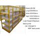 Large Grocery Store Shelves Of Steel Layer And MDF Layer Yellow Wood Grain