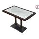 4 Seats Restaurant Dining Table Luxury Marble Inset Wood 4ft*2ft Casting Iron