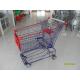 Customised 150L Wire Shopping Carts Asian Style With Low Tray And 4 Swivel Flat TPE Casters