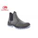 Black  Middle Cut Pull On Waterproof Steel Toe Work Boots With Suede Leather