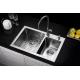 Round Double Bowl Undermount Sink With Drainboard Sink Brushed Surface Australia Style