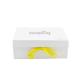 Yellow Ribbon Closure White Hard Cardboard Gift Boxes 8cm Width