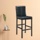 Modern Indoor Kitchen Furniture Barstool Chair Straight Back In Black Leather