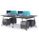 Eco Friendly Melamine Faced Chipboard Office Workstation Desk 2400*1200*750mm
