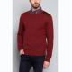 Elbow / Shoulder Patch Knit Pullover Sweater For Men Red Color Easy To Pair Pants