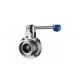 Full Bore 2'' Sanitary Stainless Steel Butterfly Valves With Pull Handle Manual Type