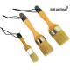 3 Pieces Chalk And Wax Paint Brushes White Bristles For Wood Furniture