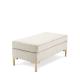 Hot sale stainless steel leg white linen ottoman classic bench for living room furniture