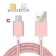 1M Nylon braided 3 in 1 Magnetic cable for Apple, type-c, Android magnet