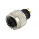 ip67 waterproof connector M8 M12 circular Male Female 3 4 5 pin straight front Panel mount solder connector