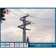 Electrical Power Transmission Steel Utility Poles with Conical / Round / Polygonal Shape