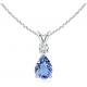 14K Solid Gold Angara Natural Tanzanite Solitaire Pendant Necklace For Women Girls