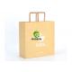 Reusable Kraft Paper Shopping Bags With Paper Handle Cardboard Inserted Bottom