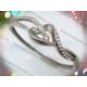 Silver Ladies' Twin Heart Torque Stainless Steel Charm Bracelets / Bangle 2740069-02