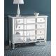White Mirrored Night Stands 3 Curved Wide Drawers Bedroom Suitable