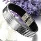 Tagor Stainless Steel Jewelry Super Fashion Silicone Leather Bracelet Bangle TYSR049