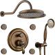 9 inch Rain Shower Head Antique Brass 3 Way Shower System Set for Exposed B S Faucet