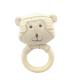Skin Friendly Infant Monkey Toy Wooden Organic Colored Cotton Anti-Mite Baby Rattle Teether