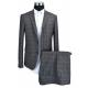 Men'S Slim Fit Tailored Suits Deep Grey Check Anti Shrink Breathable