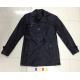 9003 Men's black pu fashion long jacket coat stock
