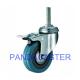 Rubber Institutional Casters Threaded Rod Low Profile Swivel Casters With Dual