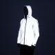 Mid Length Waterproof Mens Reflective Jacket With Hood Long Fishtail Style