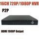 1080P 720P Recording 16CH CCTV NVR for IP Camera Onvif P2P Cloud Support 2*4TB HDD Onvif H.264 Network Video Recorder