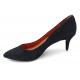 customized Black Women Heels , Slingback Pump Heels With Leather Material