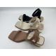 Stylish One Strap Womens Sandals , Leather Cross Strap Gold Padded Sandals