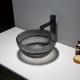 175mm Countertop Vanity Sinks Gray Glass Vessel Bathroom