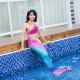 3PCS Purple Mermaid Tail For Swimming , Girls Mermaid Tail Swimsuit