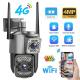 Wifi 4G IP Camera 4MP 2K PTZ Dual Lens 10X Zoom Outdoor Security Camera