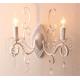 classic vintage candle wall light black wrought iron body crystal deco wall mount light (WH-VR-99）