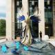 Stainless Steel Electroplating Phoenix Sculpture Outdoor Pool Decoration