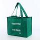 Simple Green Folded Non Woven Carry Bags Custom Logo Advertising Packaging