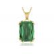 Vintage 14K Gold Necklaces 2.67ct 8×10mm With Natural Emerald Pendant