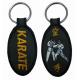 Lightweight Embroidered Fabric Keychain Fade Proof Custom Shape And Logo