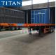 Tri - axle 40ft flat deck commercial flatbed trailers for transport containers , bulk cargo