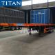 Tri - axle 40ft flat deck commercial flatbed trailers for transport containers , bulk cargo