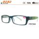 Hot sale style reading glasses with plastic frame,pattern in the temple