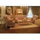 Parquetry and Golden Decortation in Wooden Carving Frame with Fabric Upholstery Sofa