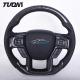 Custom Carbon Fiber Black Perforated Leather Steering Wheel Ford F150 Raptor