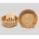 Natural living decorative unique bamboo wood salad bowl with 2 server utensils