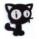 BLACK CAT Iron On Patch Twill Fabric Embroidery Patch Merrow Border 5.4x6cm
