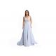 Chiffon Wedding Breathable Long Evening Gowns Tulle Fabric With Applique