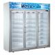 Vertical Supermarket Display Refrigerator , Three Glass Door Commercial Fridge Freezer